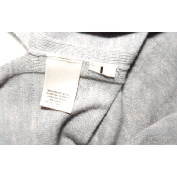 Ann Taylor Black Label Colorblock Cream Charcoal Gray Med Sweater Merino Wool - Picture 5 of 12